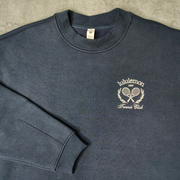 Lululemon Tennis Club Pullover Womens XL Navy Blue Heavyweight Fleece Vancouver - Picture 5 of 11